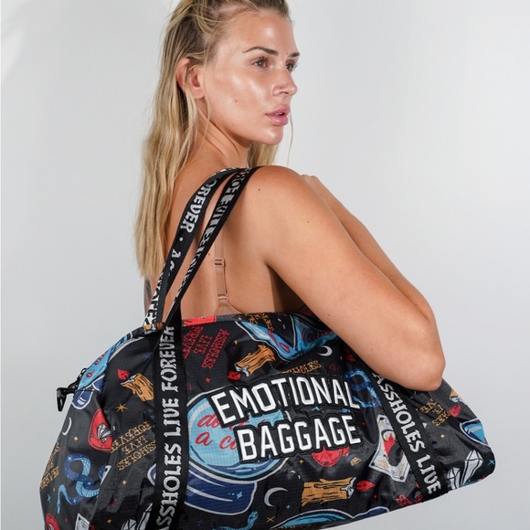 Other - Assholes Live Forever Emotional Baggage Offensive Print Lined Duffel Bag NWT